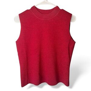 Eileen Fisher Wool Sleeveless Red TurtleNeck Blouse Top Knit Sweater Small